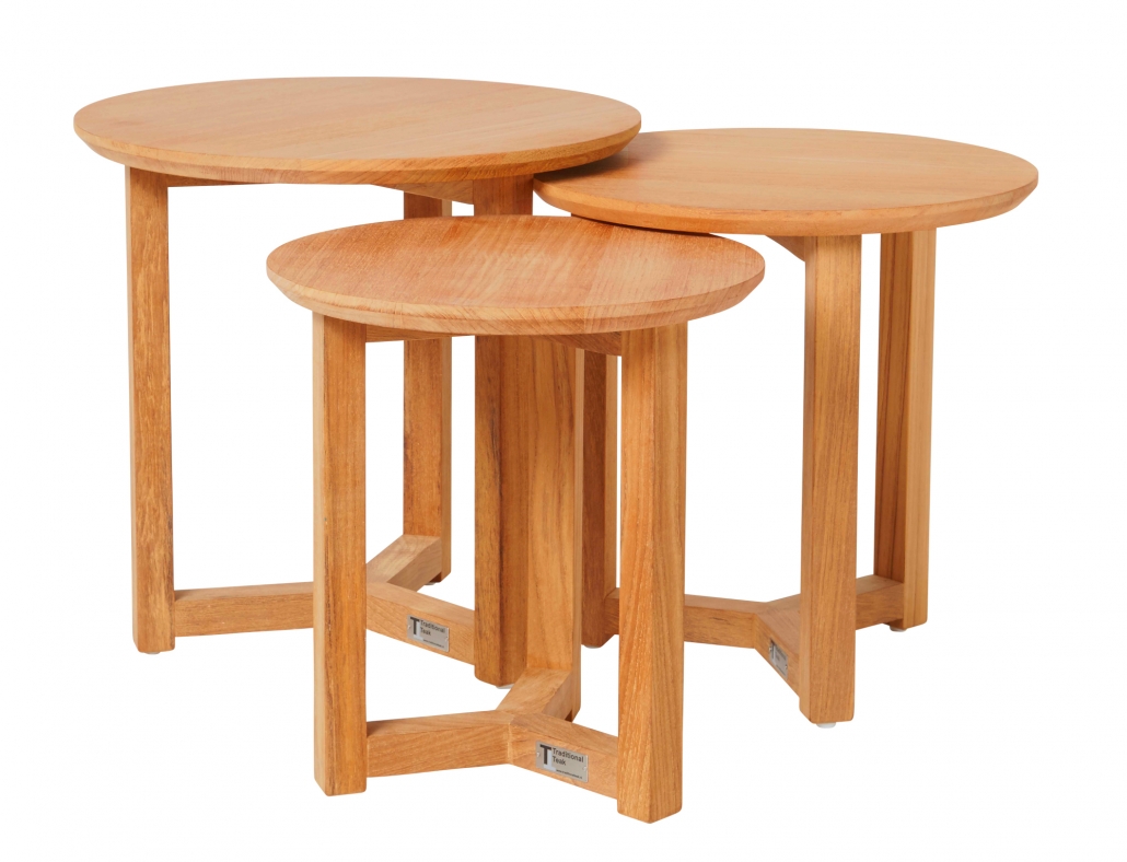 Traditional Teak Gartentisch Manon Ø 40 cm Teakholz