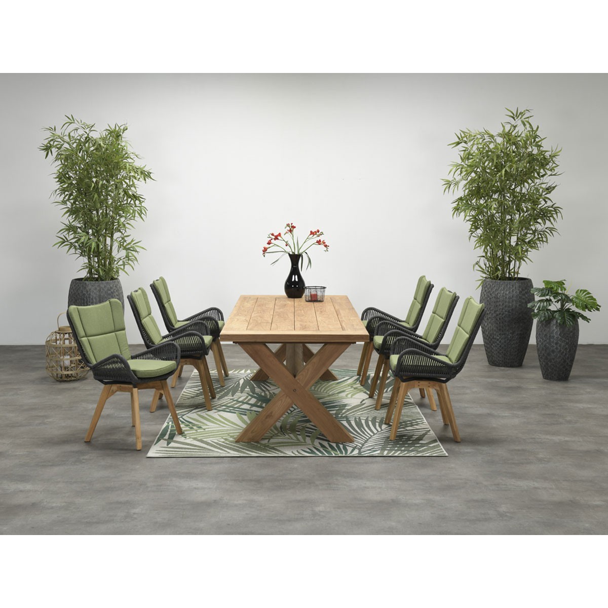 GARDEN Impressions Colombia Tisch 240x100xH77 cm natur Teak/Beine 12x12 cm
