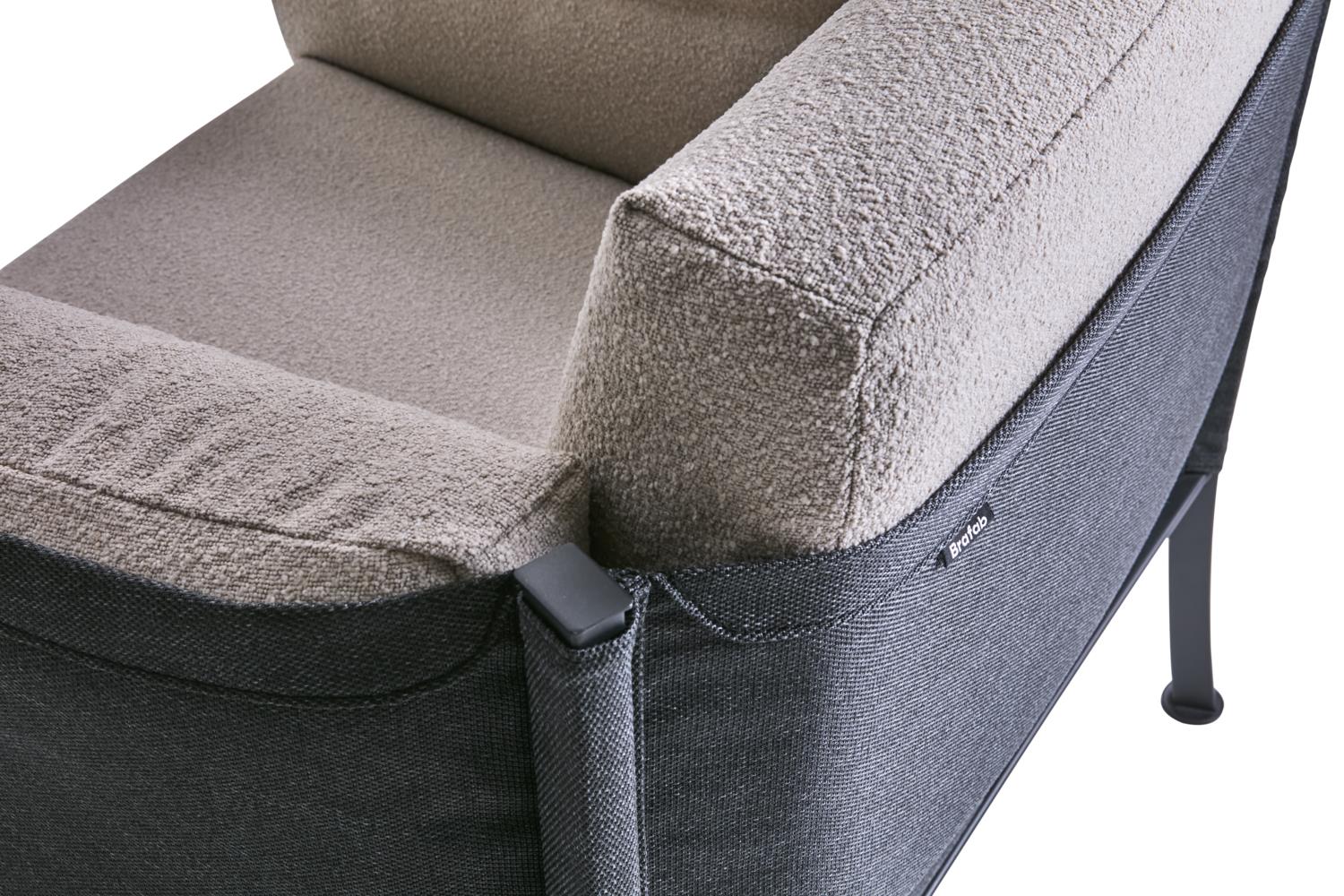 Brafab Lounge Sessel Delux Teddy Beige/Black
