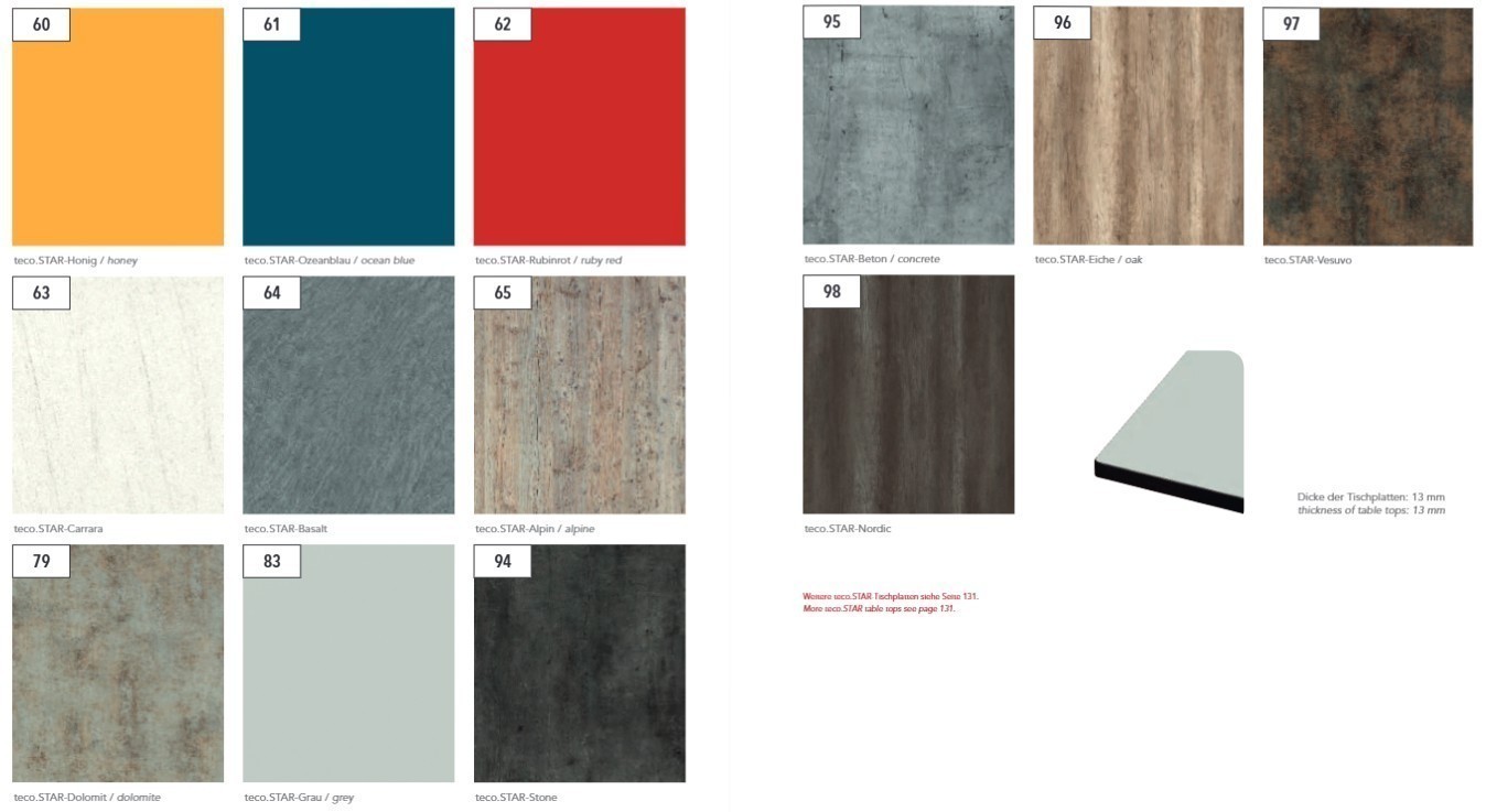 Karasek Tisch Manhattan 80 x 80 cm klappbar zitronengelb teco STAR Vesuvo
