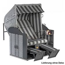 Gartenstrandkorb "Classic"
2-Sitzer, Liegemodell
Kunststoffgeflecht Silber