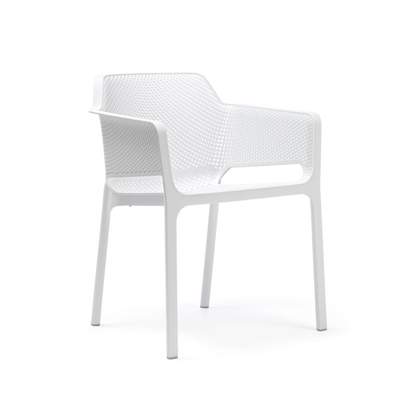 Nardi Net Dining Tischset + Rio Ausziehtisch 140-210 cm weiss