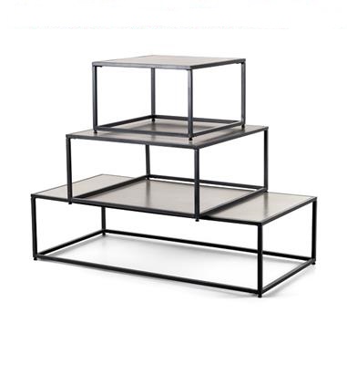 SUNS Bo Lounge Tisch 80x80x35 MW Aluminiumgestell Keramiktischplatte
