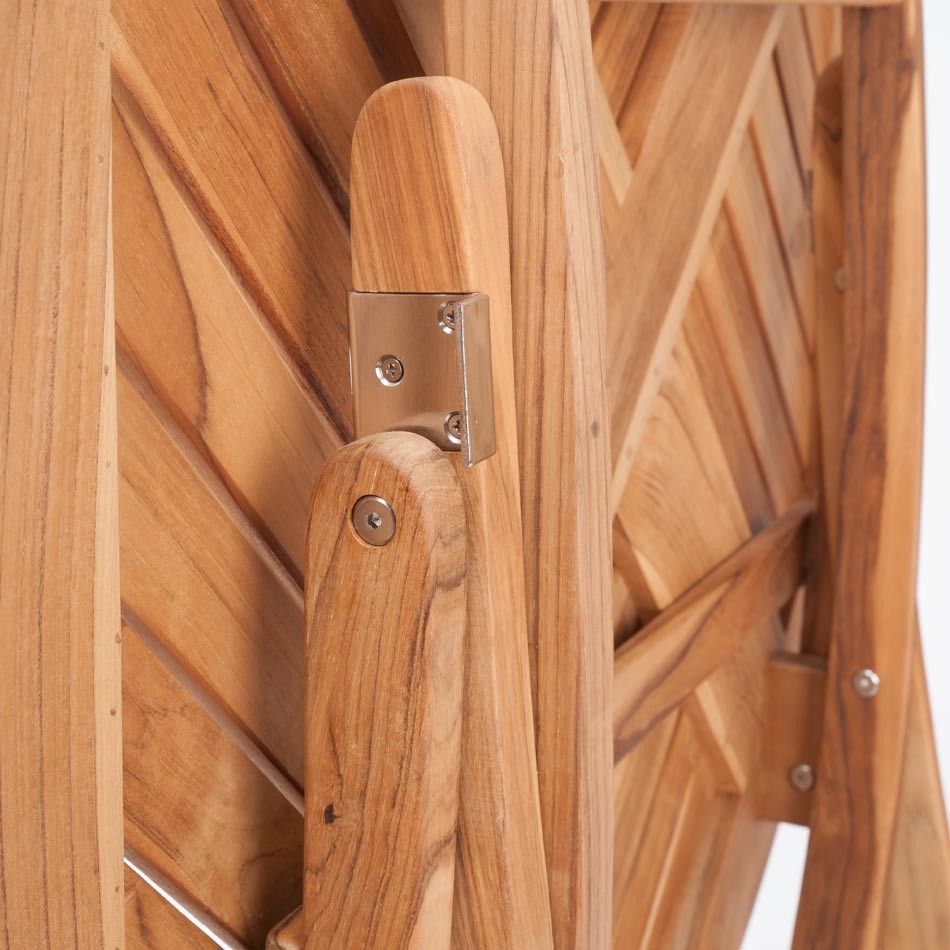 Zebra Poker Tisch rund Ø110 cm Teak