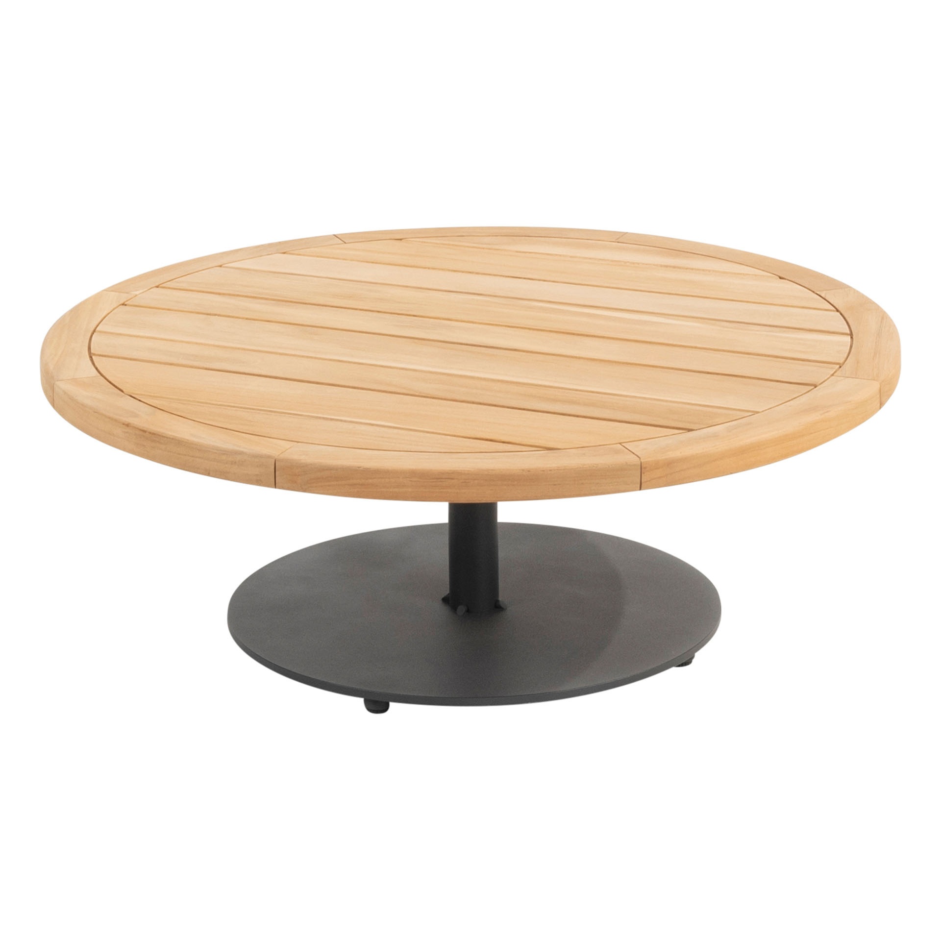 4Seasons Outdoor Volta Kaffee-Tisch Teak natur/ Säulenfuß anthrazit 80cm