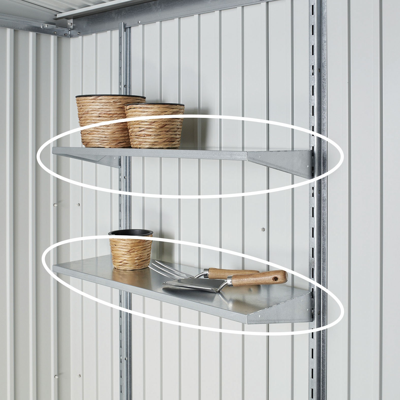 Biohort Regalboden-Set zu Gerätehäuser und Gerätschrank, 2 Böden 