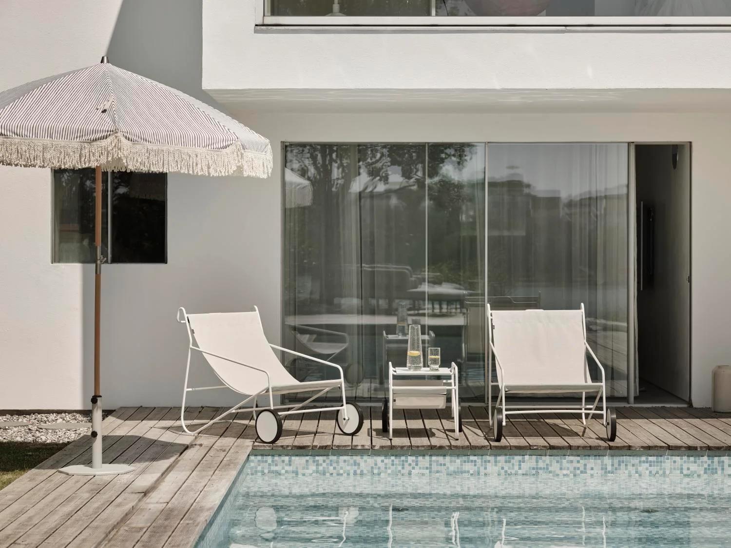 Brafab Sonnenschirm Gatsby Ø180 cm grau gestreift