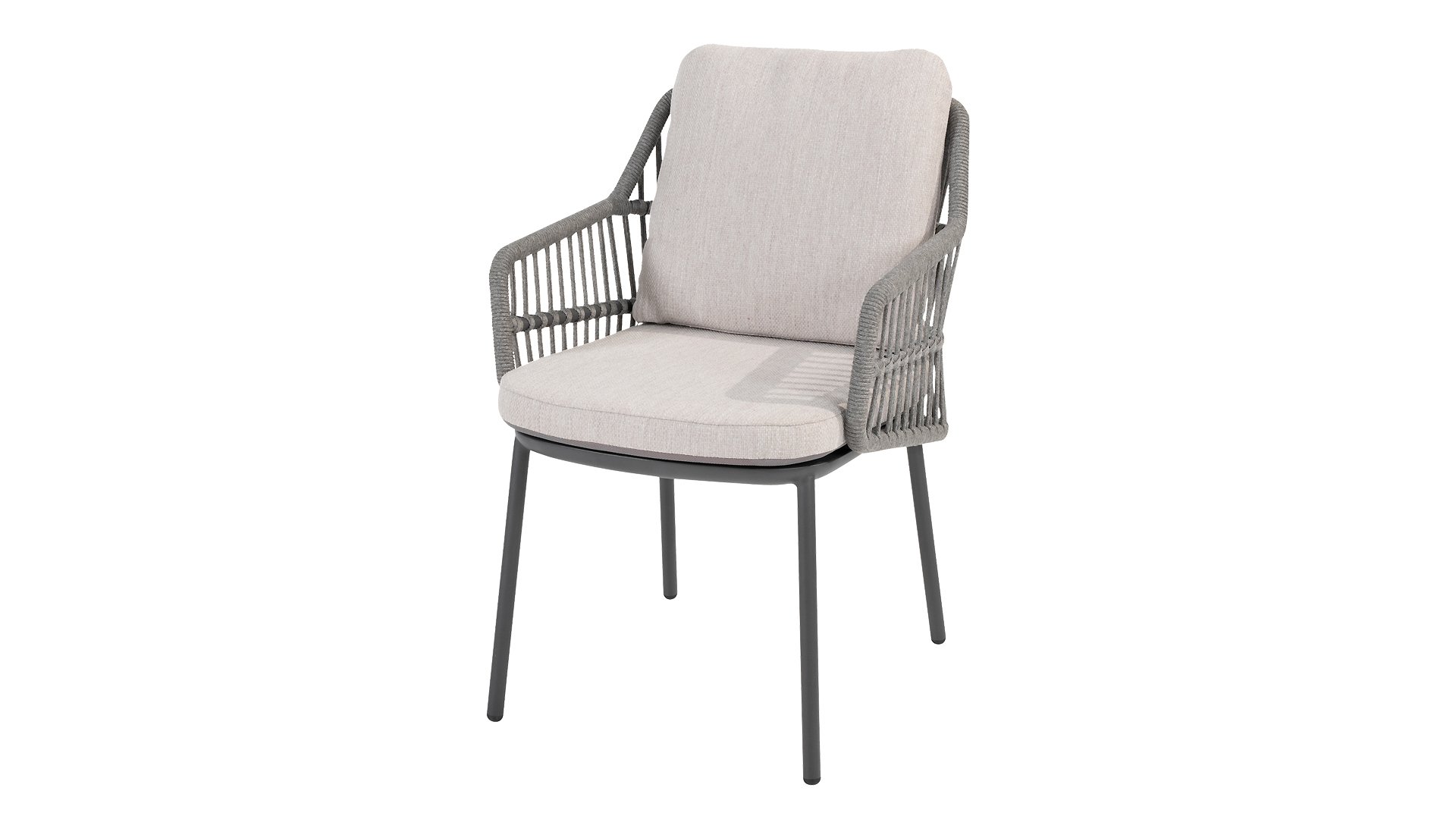 Taste by 4 Seasons Outdoor Alicante Dining Sessel mit 2 Kissen anthrazit/grau