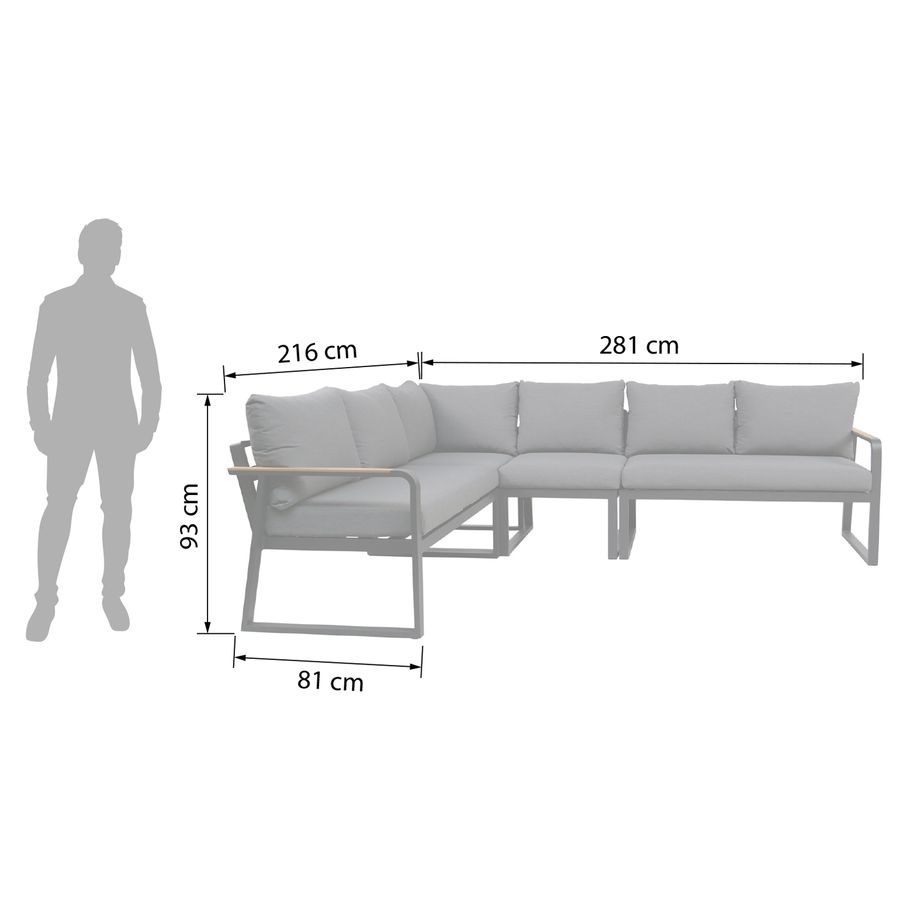 Garino Dininglounge Bermuda Aluminium anthrazit /Kissen Olefin anthrazit