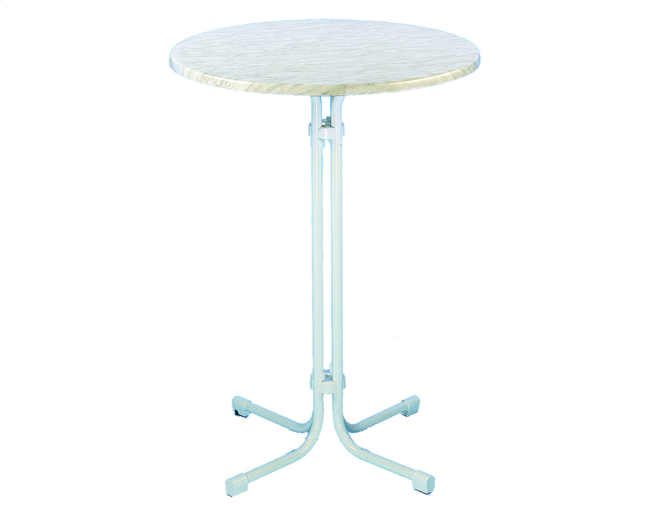 acamp piazza Stehtisch 80cm rund, weiss/weiss-marmor