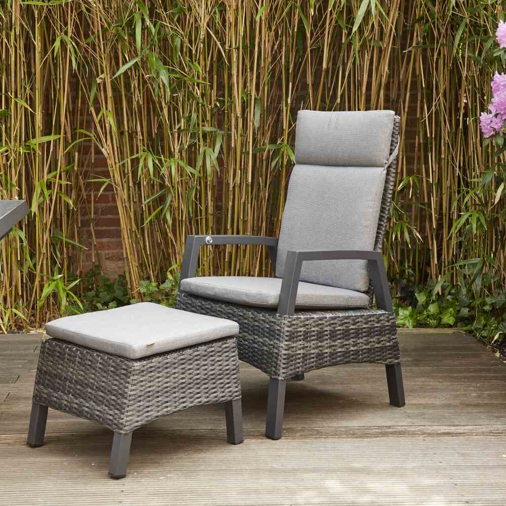 Siena Garden TARANTO Hocker Aluminium/Geflecht matt anthrazit/grau