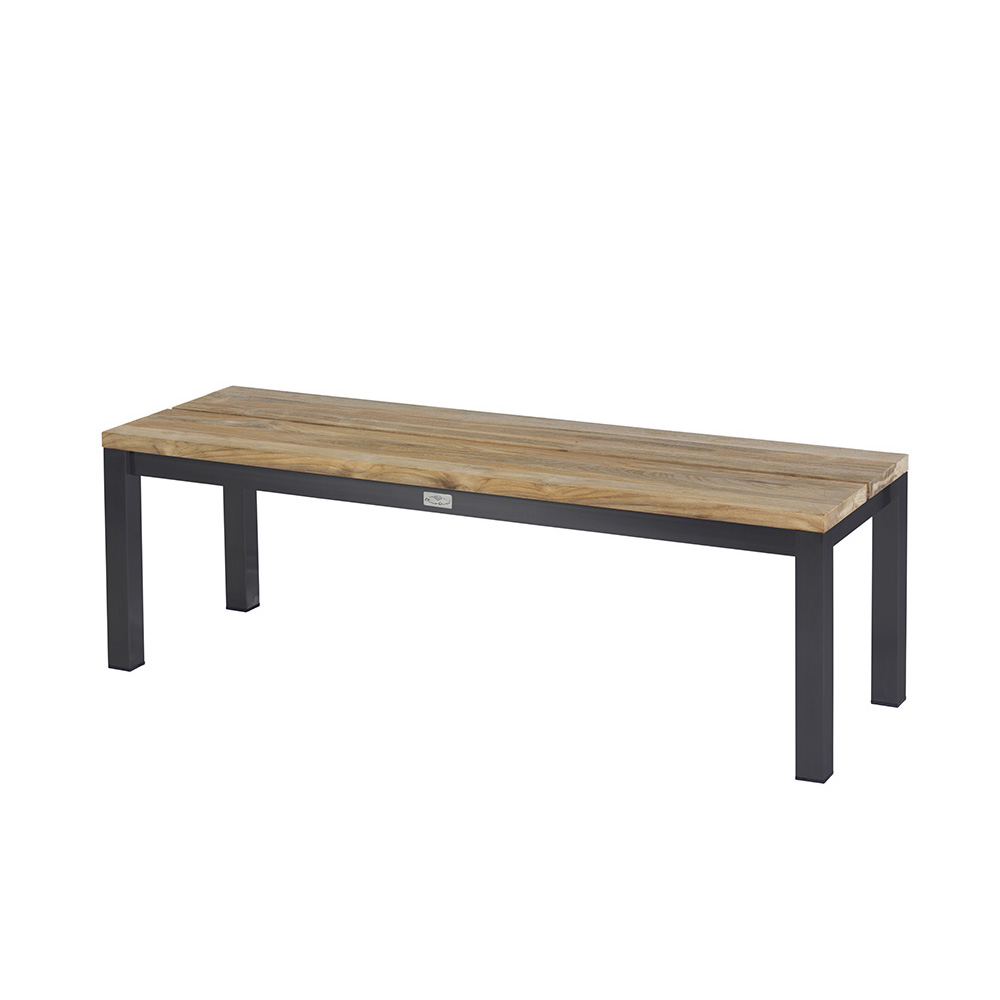 Diamond Garden Ravenna Bank 180 cm – Edelstahl/Recycled Teak breite Lamellen 