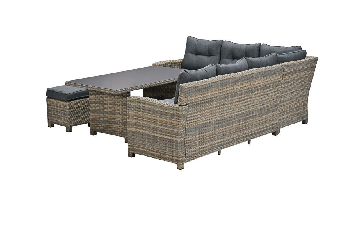 GARDEN Impressions Blue bird L/D Set 5-tlg. Lnatural rotan 2-half/reflex bl