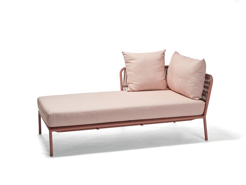 Stern Recamiere Romy Aluminium/Kordel Terra Armlehne rechts Kissenset 100% Polyacryl Lychee