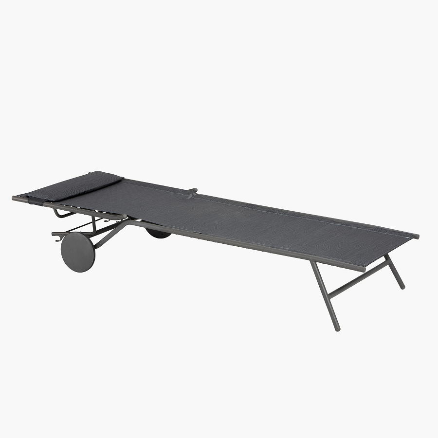Lafuma MIAMI II RIVES Sonnenliege Batyline® Duo Titane/Obsidian