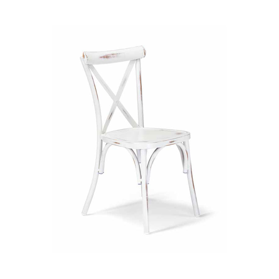 Grattoni GS 972 Stapelstuhl Aluminium Antik weiß