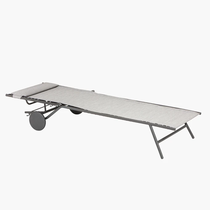 Lafuma MIAMI II RIVES Sonnenliege Batyline® Duo Titane/Galet