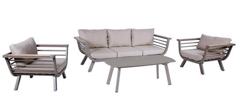 Lounge-Gruppe ARUBA 4-tlg, Aluminium
