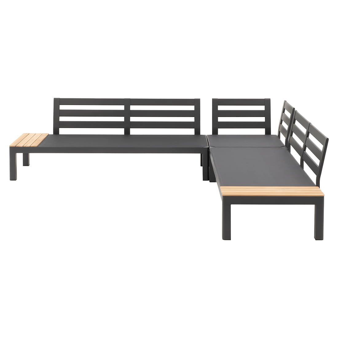 GARINO Lounge-Set Valencia Alu/Teak