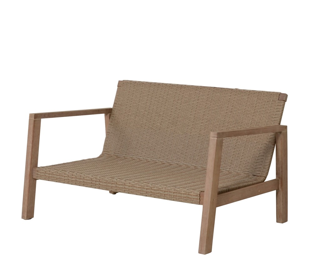 Lounge-Set Moria Kunststoffgeflecht/Eukalyptus 4-teilig
