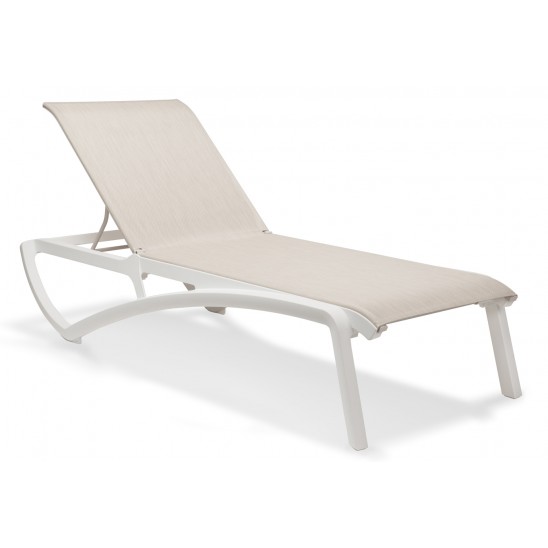 Grosfillex Sunset Sonnenliegen Weiss / Beige meliert T33