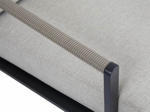 Brafab Lyra Sofa 2,5-Sitzer schwarz/sand mit Kissen