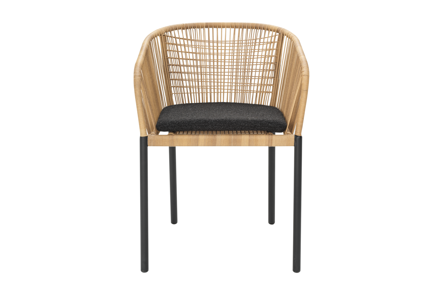Brafab Delta Stuhl Aluminium/Polyrattan Schwarz/Natural Wicker/Teddy Black