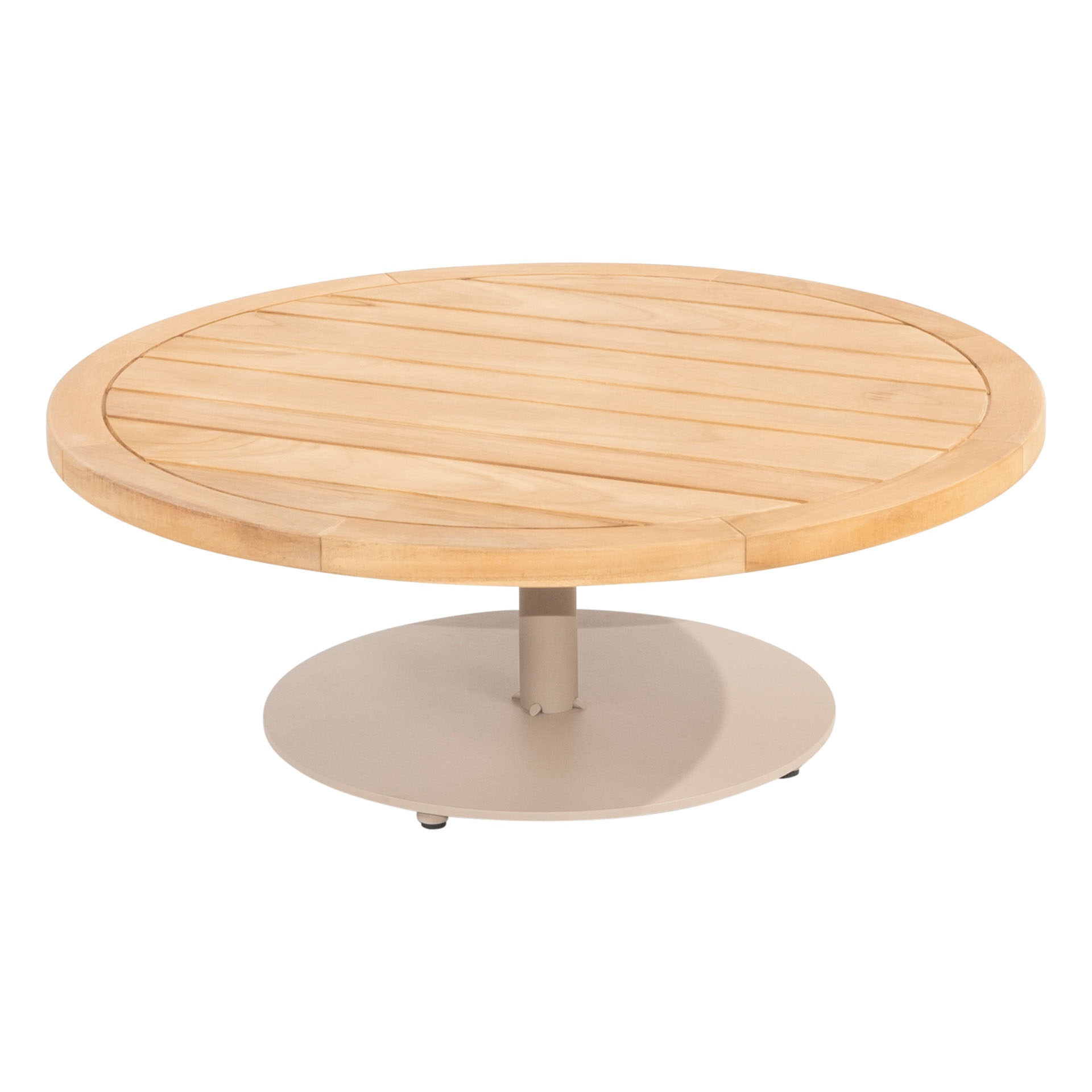 4Seasons Outdoor Volta Kaffee-Tisch Teak natur/ Säulenfuß latte 80cm