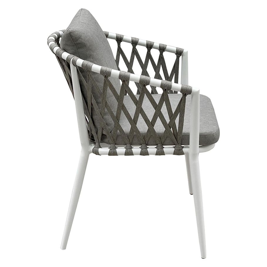 Garino Dining Sessel EXLA weiss/grau inkl. Kissen