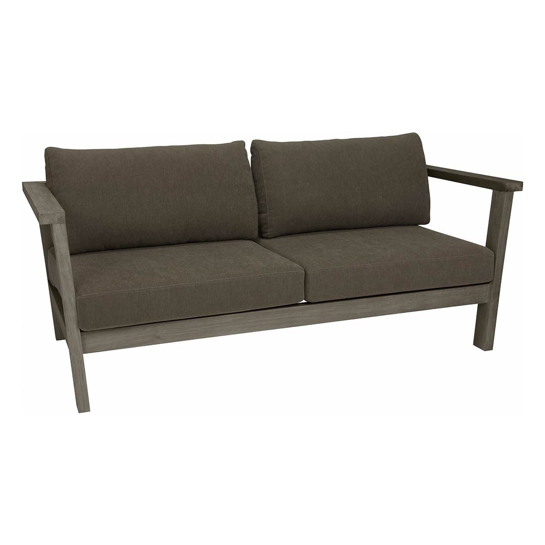 Stern Lounge-Sofa Liu Teak Patina grau mit Kissen 100% Polyacryl Dessin rehbraun