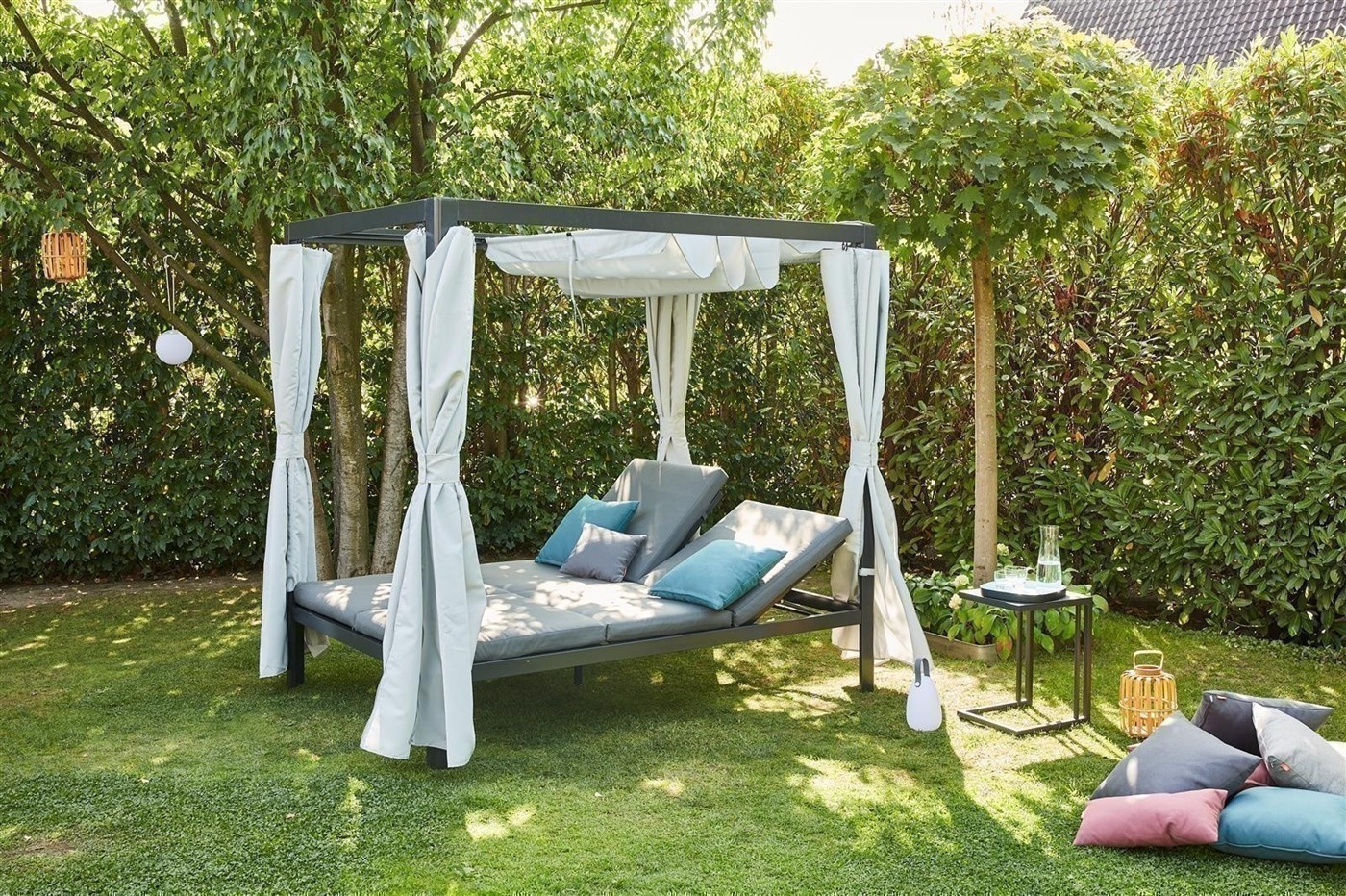 Siena Garden WAIKIKI Loungebett Aluminium anthrazit/hellgrau