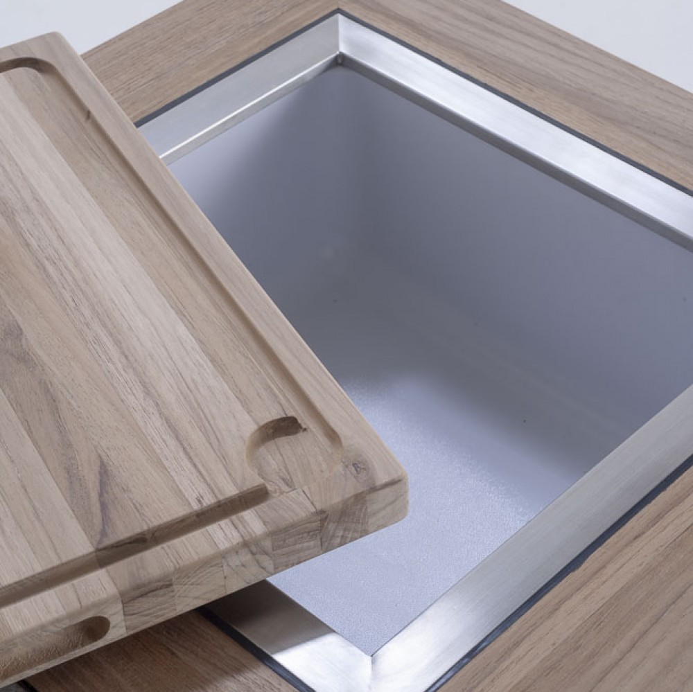 ARCO Quadro Multifunktioneller Servierwagen Teakholz/Edelstahl
