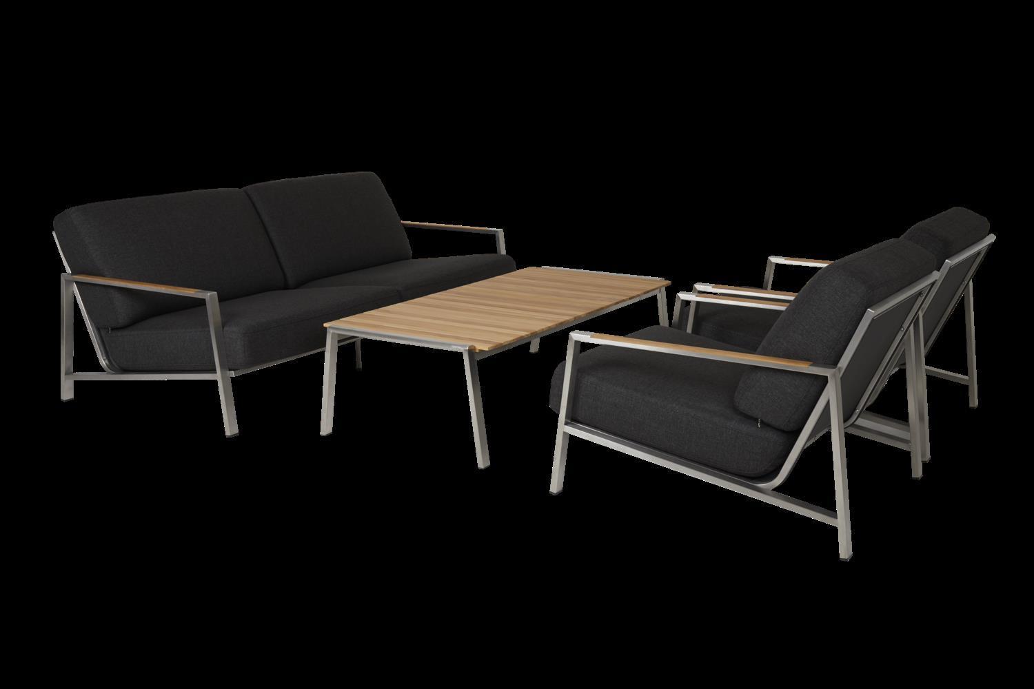 Brafab Naos Sofa 2,5-Sitzer schwarz mit Kissen