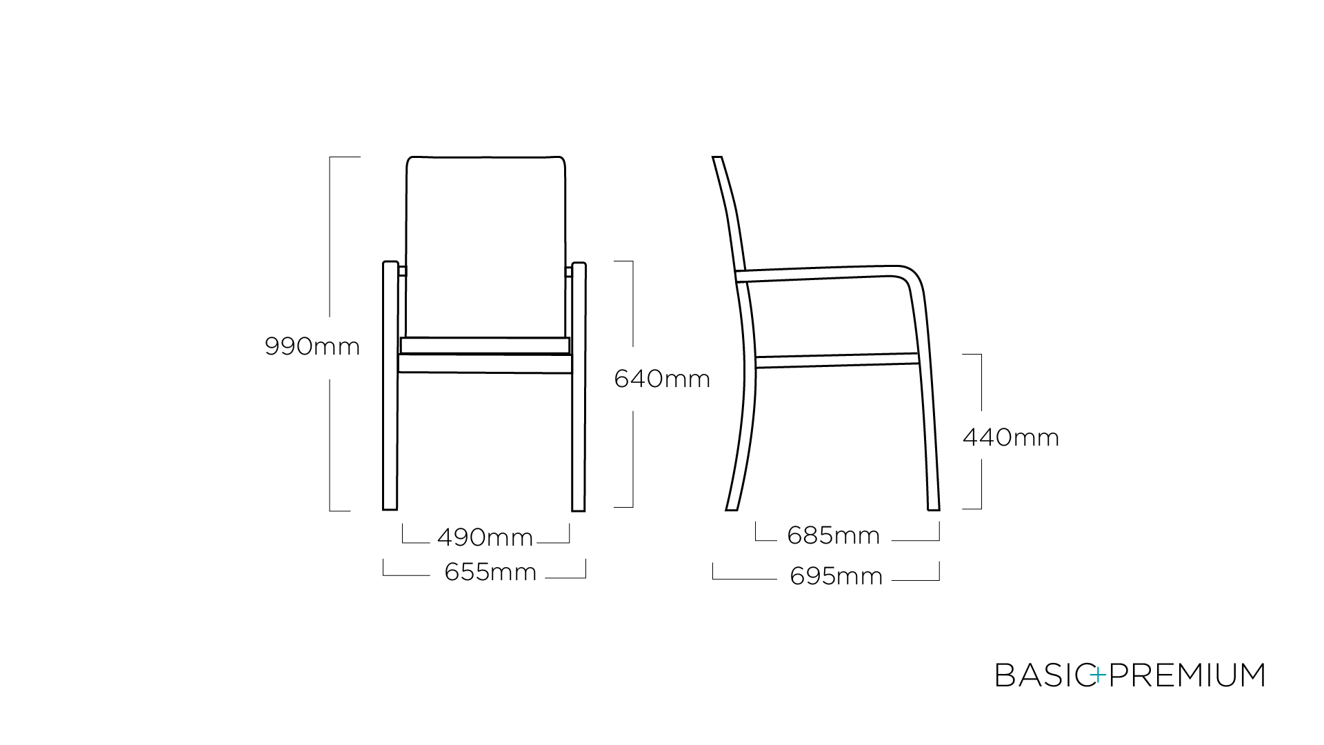 KETTLER BASIC+ PREMIUM Stapelsessel silber/ Lakritz