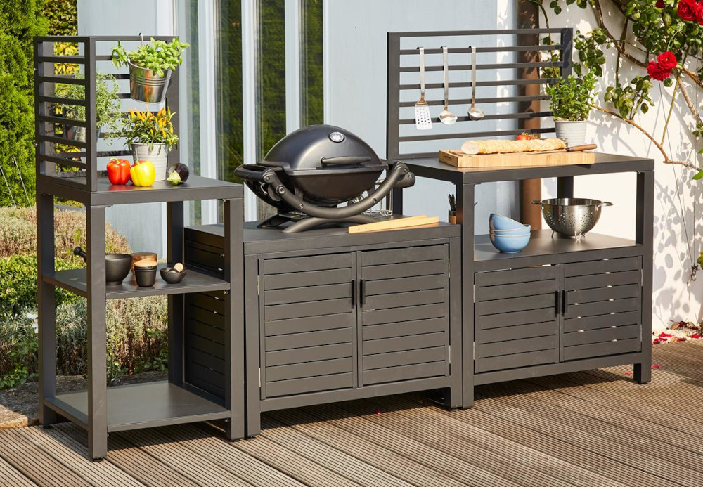 Siena Garden TEXAS Outdoor-kitchen Set 3-teilig matt anthrazit