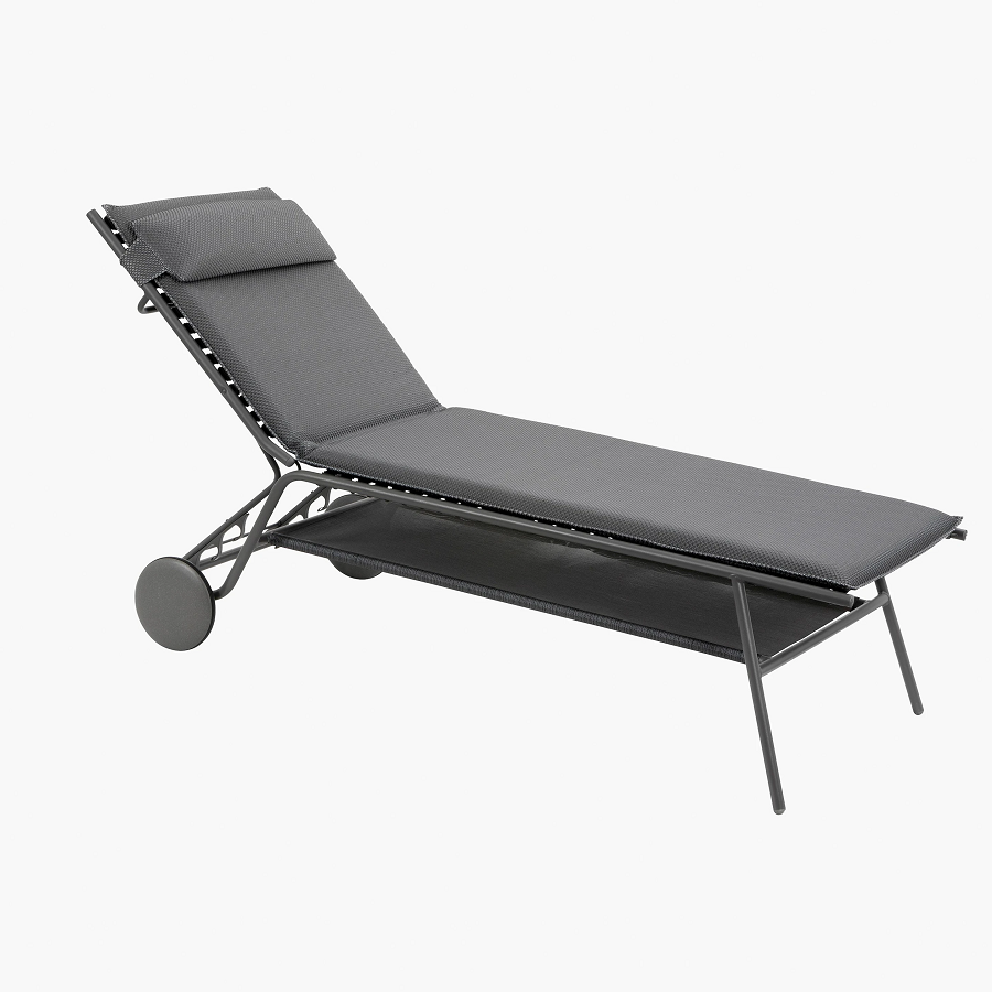 Lafuma MIAMI II hoch ESSENTIEL Sonnenliege BeComfort® Titane/Silver