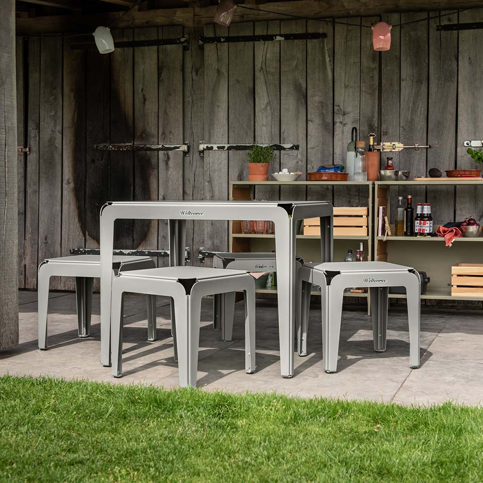 Weltevree Bended Hocker 45 Agate Grau