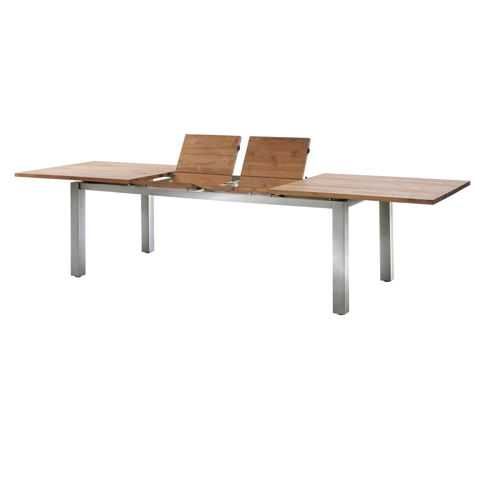 Diamond Garden Levanto Ausziehtisch 170-270×90 cm - 3 Planken / Edelstahl/Recycled Teak Natur