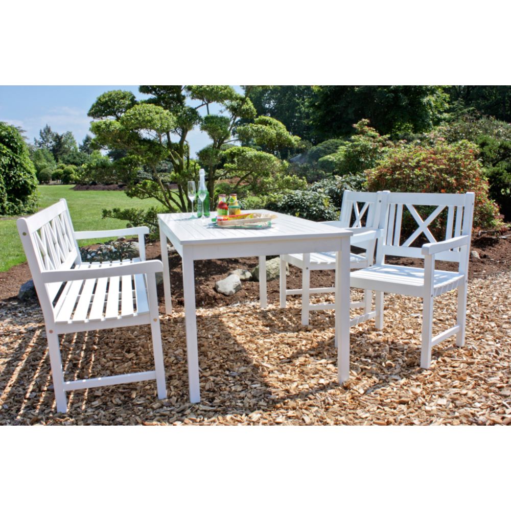 Tischgruppe Molde Eukalyptus FSC® white washed 4-teilig