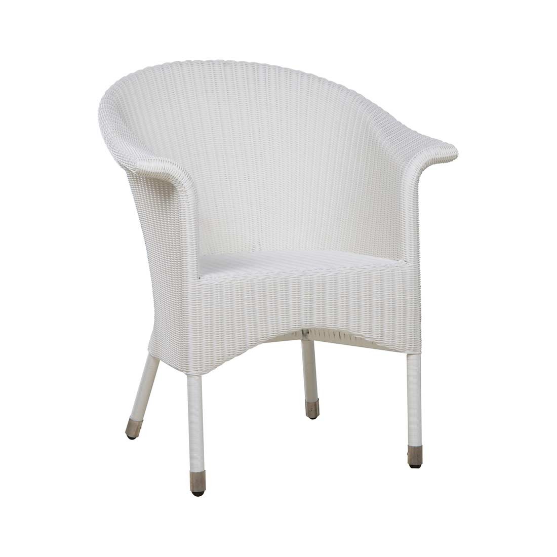 Zebra Hastings Diningsessel Geflecht schneeweiß