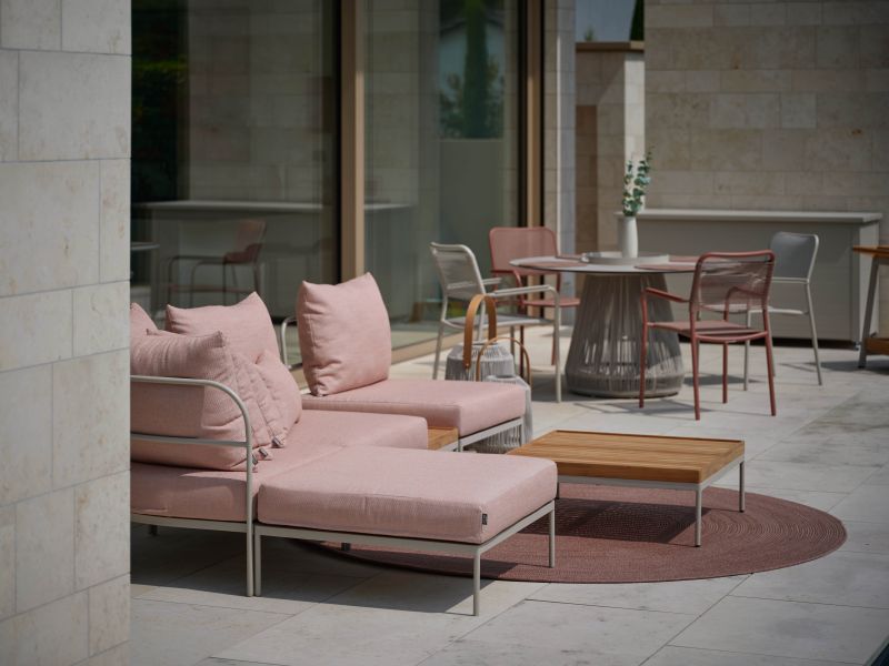 Stern Eckelement Coco Lounge Aluminium greige Kissen 100% Polyacryl Lychee