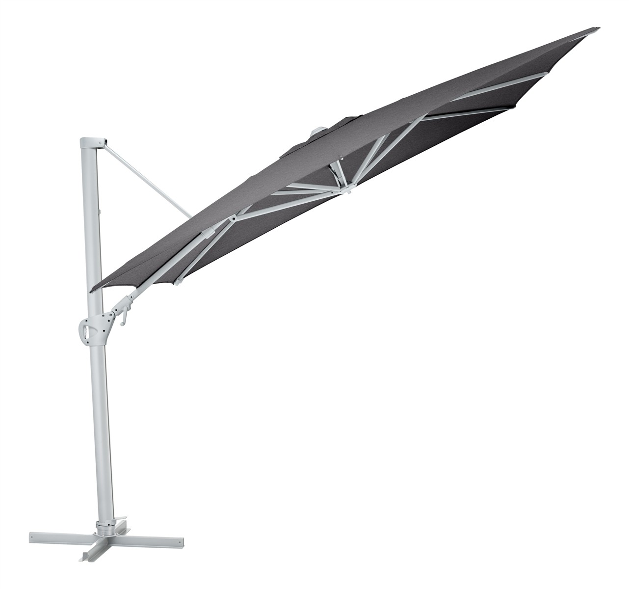 KETTLER Ampelschirm EASY-SWING 300 x 300 cm silber/anthrazit meliert