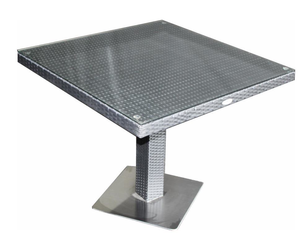 Polyrattan Tisch 90 x 90 cm schwarz von GARINO Premium