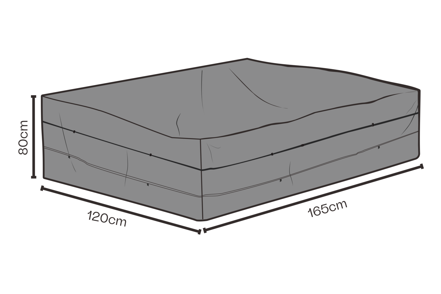 Brafab Abdeckhaube Cover 165x120x80 cm schwarz