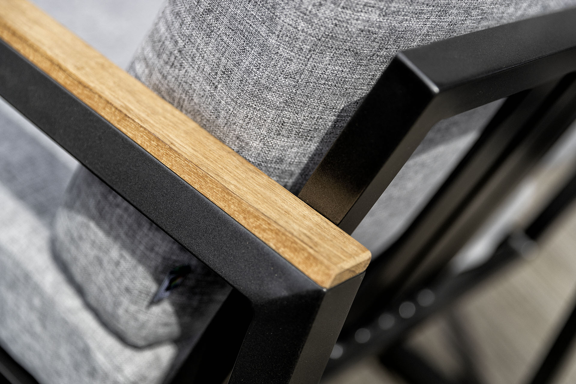 KETTLER OCEAN SKID MODULAR Sessel anthrazit Teak-Armlehnen