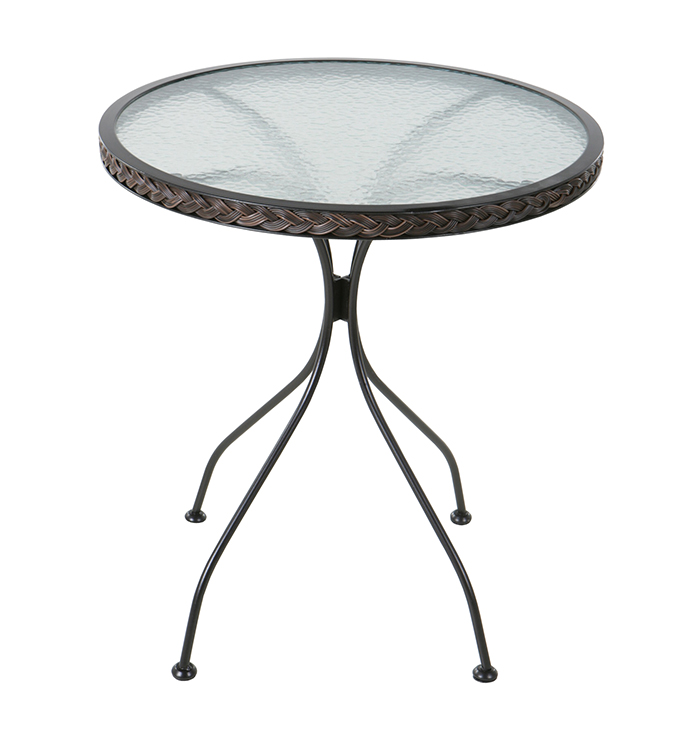 Tisch "Swing" Ø 60cm mit  Glasplatte Gefl mocca bi-color