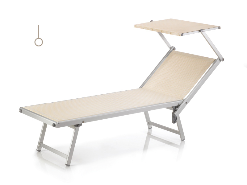 Original italienische Strandliege Jesolo mit Sonnendach