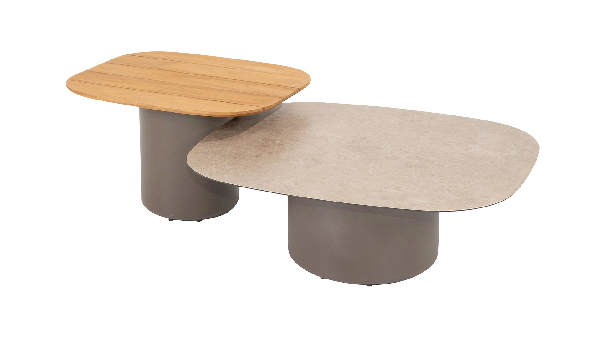 Taste by 4 Seasons Outdoor Kaffeetisch-Set Demi Aluminium/Keramik, Aluminium/Teak braun