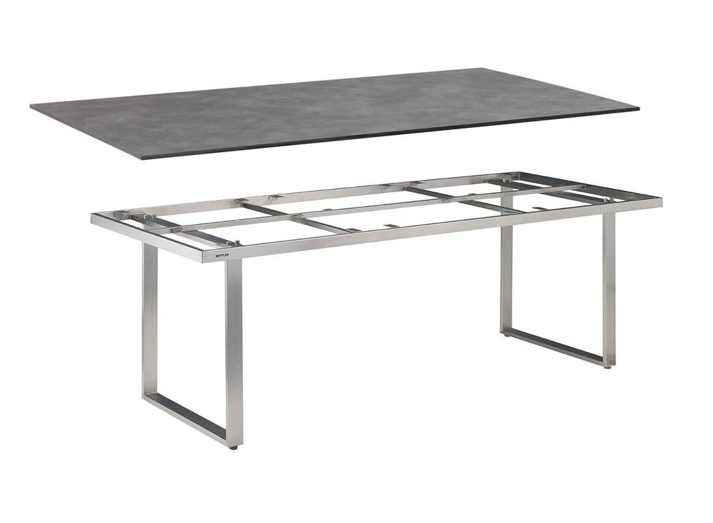 KETTLER Skate Casual Dining Tisch Edelstahl mit Keramik Tischplatte 160 x 95 cm