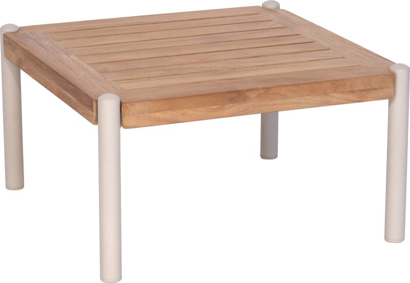 Stern TARO Tisch 50x50x28 cm Aluminium greige Teak